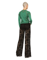 Cashmere and silk sweater with lace inlay - | Dolce & Gabbana