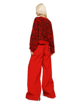 Cropped wool sweater with leopard inlay - | Dolce & Gabbana