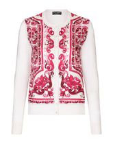 Majolica-print silk and twill cardigan - | Dolce & Gabbana