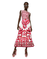 Majolica-print silk and twill sweater - | Dolce & Gabbana