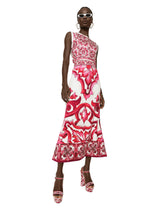 Majolica-print silk and twill sweater - | Dolce & Gabbana