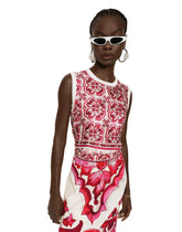 Majolica-print silk and twill sweater - | Dolce & Gabbana