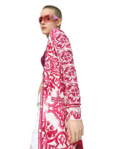 Long silk cardigan with Majolica print - | Dolce & Gabbana