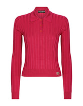 Cropped ribbed silk polo-shirt - | Dolce & Gabbana