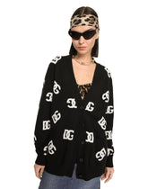 Wool cardigan with DG intarsia - | Dolce & Gabbana