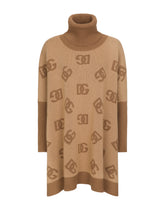 Short wool turtle-neck poncho with DG inlay - | Dolce & Gabbana