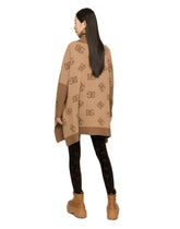 Short wool turtle-neck poncho with DG inlay - | Dolce & Gabbana