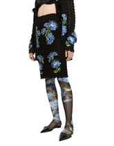 Crochet skirt with bluebell print - | Dolce & Gabbana
