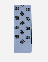 Wool scarf with jacquard DG logo - | Dolce & Gabbana