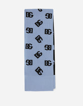 Wool scarf with jacquard DG logo - | Dolce & Gabbana
