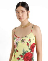 Silk knit tank top with bouquet print - | Dolce & Gabbana