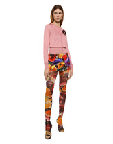 Silk cardigan with flower appliqué - | Dolce & Gabbana