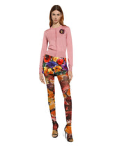 Silk cardigan with flower appliqué - | Dolce & Gabbana