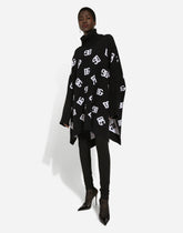 Wool poncho with jacquard DG logo - | Dolce & Gabbana