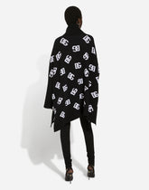 Wool poncho with jacquard DG logo - | Dolce & Gabbana