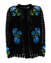 Crochet cardigan with bluebell embroidery - | Dolce & Gabbana