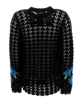 Crochet cardigan with bluebell embroidery - | Dolce & Gabbana