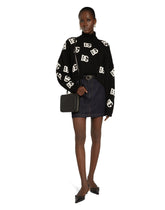 Wool turtle-neck sweater with DG logo inlay - | Dolce & Gabbana