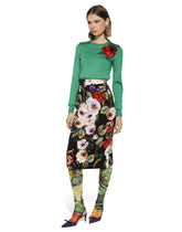 Silk sweater with flower appliqué - | Dolce & Gabbana