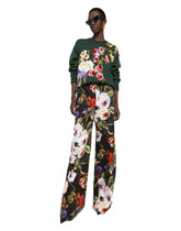 Wool sweater with floral intarsia - | Dolce & Gabbana