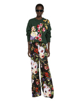 Wool sweater with floral intarsia - | Dolce & Gabbana