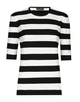 Wool sweater in inlaid stripes - | Dolce & Gabbana