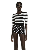 Wool sweater in inlaid stripes - | Dolce & Gabbana