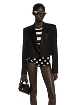 Wool sweater in inlaid stripes - | Dolce & Gabbana
