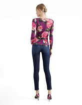 Rose-print silk sweater - | Dolce & Gabbana
