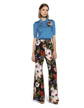 Silk polo-shirt with flower appliqué - | Dolce & Gabbana