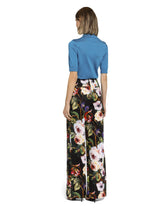 Silk polo-shirt with flower appliqué - | Dolce & Gabbana