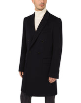 Double-breasted cashmere and wool coat - | Dolce & Gabbana