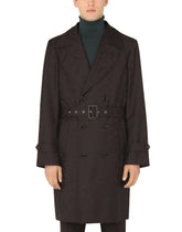 CAMOUFLAGE WOOL JACQUARD TRENCH COAT - | Dolce & Gabbana