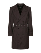 CAMOUFLAGE WOOL JACQUARD TRENCH COAT - | Dolce & Gabbana