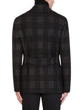 GLEN PLAID WOOL PEA COAT - | Dolce & Gabbana