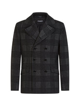 GLEN PLAID WOOL PEA COAT - | Dolce & Gabbana