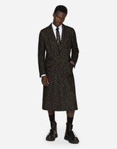 Single-breasted dotted wool jersey coat - | Dolce & Gabbana