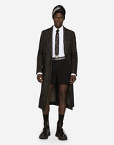 Single-breasted dotted wool jersey coat - | Dolce & Gabbana