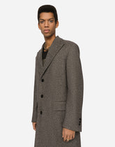 Single-breasted herringbone wool jersey coat - | Dolce & Gabbana