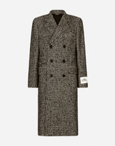 Double-breasted wool houndstooth coat - | Dolce & Gabbana