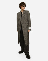 Double-breasted wool houndstooth coat - | Dolce & Gabbana