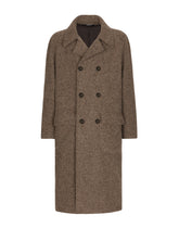 Double-breasted melange alpaca wool coat - | Dolce & Gabbana