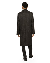 Single-breasted herringbone alpaca wool coat - | Dolce & Gabbana