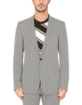 Cotton houndstooth gold-fit jacket - | Dolce & Gabbana