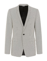 Cotton houndstooth gold-fit jacket - | Dolce & Gabbana