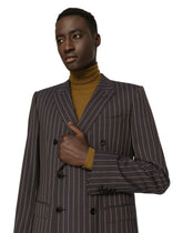 Double-breasted pinstripe wool Martini-fit jacket - | Dolce & Gabbana