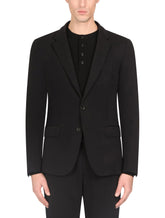 Stretch wool jersey jacket with DG embroidery - | Dolce & Gabbana