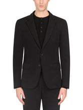 Stretch wool jersey jacket with DG embroidery - | Dolce & Gabbana