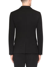 Stretch wool jersey jacket with DG embroidery - | Dolce & Gabbana