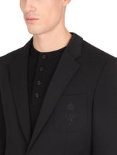 Stretch wool jersey jacket with DG embroidery - | Dolce & Gabbana